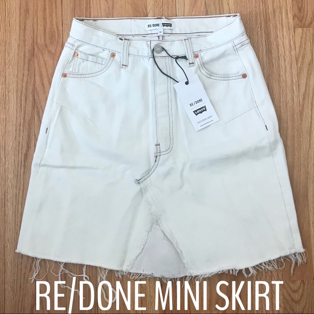 RE/DONE Levi’s High Rise Distressed Denim Mini